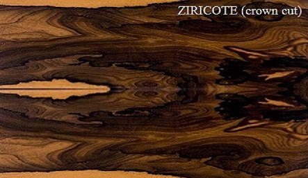 Ziricote Crown/with-sapwood Wood Veneer